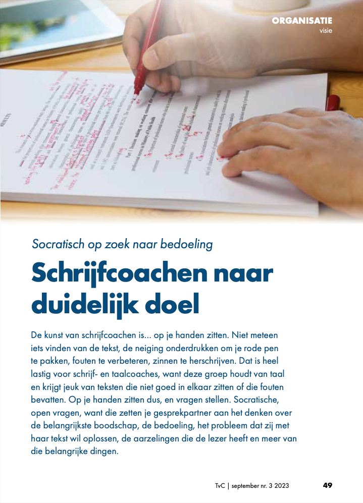 Artikel van Dolf in Tijdschrift voor Coaching